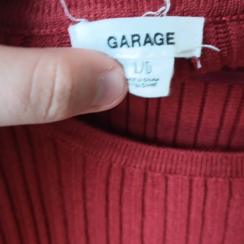 Garage Stretchy Ribbed Rust Dress - Picture 2 of 3